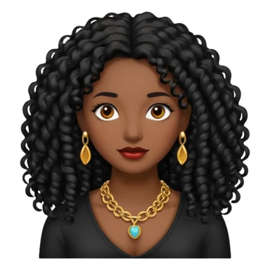 Mujer morena pelo negro rizado largo sticker