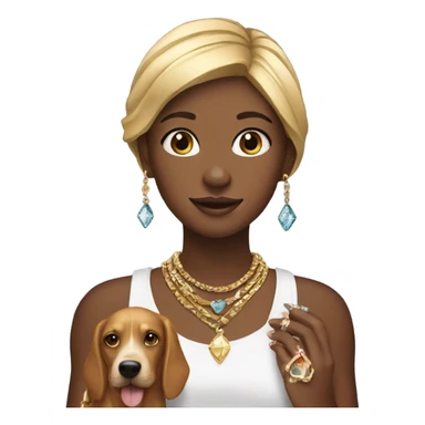 girl with dog and jewelry sticker