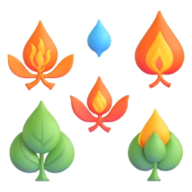 four elements symbols together sticker