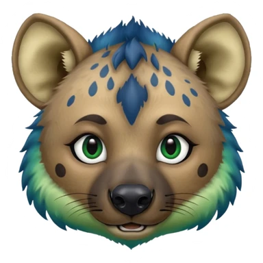 blue and green ombre hyena face sticker