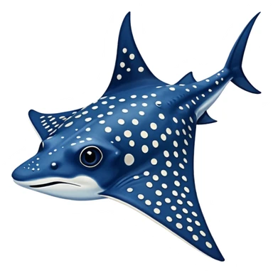 Spotted eagle ray fish with long stinger viewed from above sticker