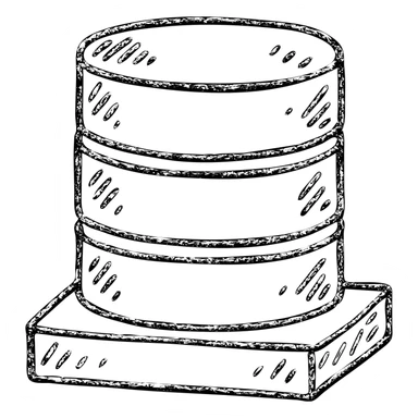 geometric forms hinting at database and basement with worn distressed effect sticker