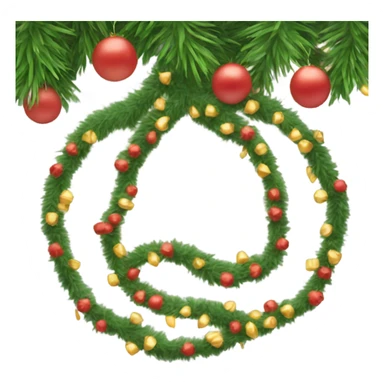 New Year's garland for a tree sticker