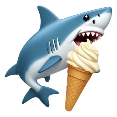shark eating ice cream sticker