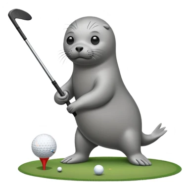 Seal golfing sticker