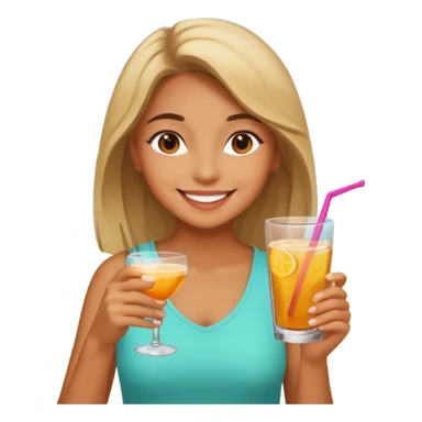 smiling girl with drink outdoors sticker