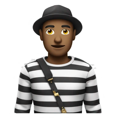 thief with black and white striped shirt and hat sticker