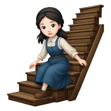 AMISH GIRL TUBBLING DOWN STAIRS sticker