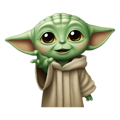Baby yoda holding up ok sign sticker