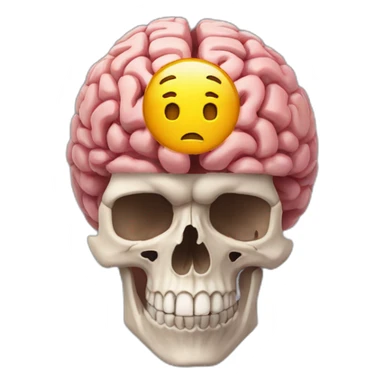 Super brain inside a skull sticker