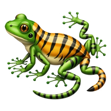 Frog with tiger body and scorpion tail sticker