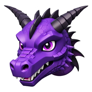 Minecraft black dragon head with purple eyes sticker