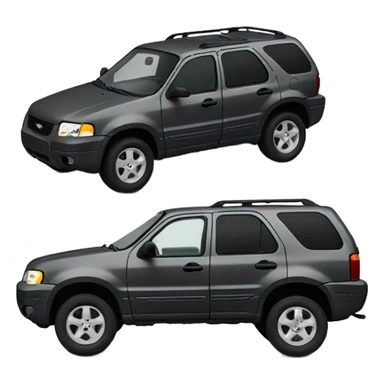 Car, dark grey 2003 Ford Escape, side shot sticker