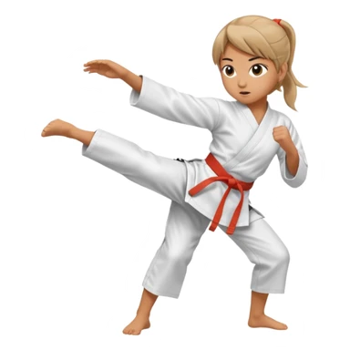 hand drawn girl karate kick sticker