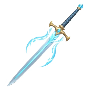 wind elemental sword object icon, elegant fantasy sword, swirling wind aura around the blade, light blue glow, floating air particles, 3D cartoon, mobile game icon style, centered, clean background, soft shadow, no text, no watermark
 sticker