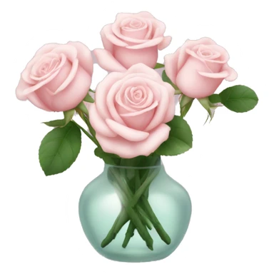 Pale pink roses in vase  sticker