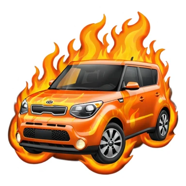 kia soul on fire sticker
