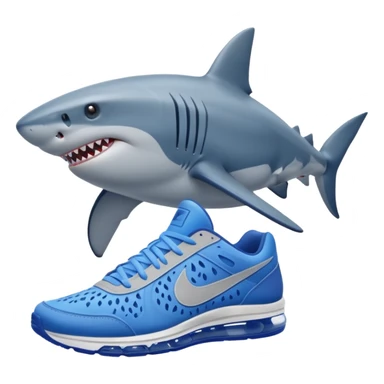 Shark with blue nike shoes on his legs sticker