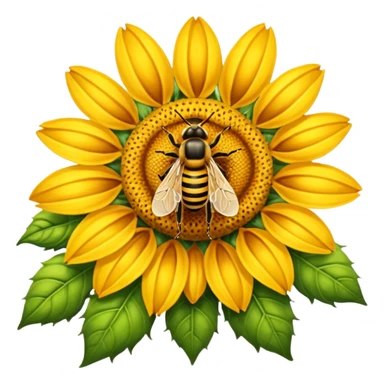  girasol y una aveja sticker