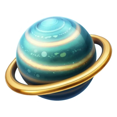 cool space emoji, planet with rings, sparkles sticker