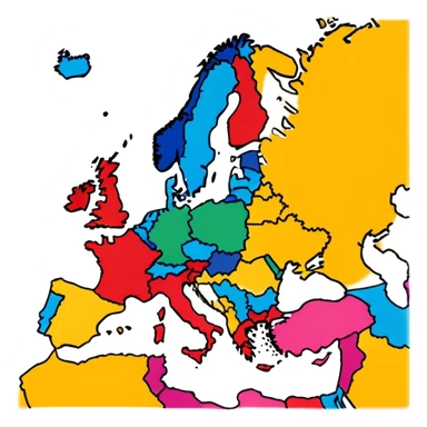 Map of Europe  sticker