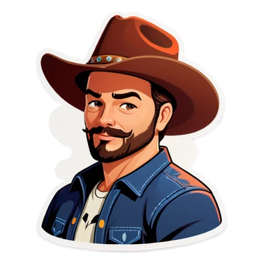 Me in cowboy hat sticker