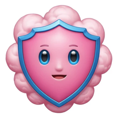 nube de estrés rosita y un escudo que representa el sistema inmune. sticker