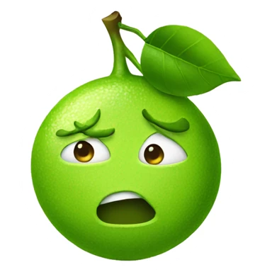 Cartoon lime making a sour face sticker