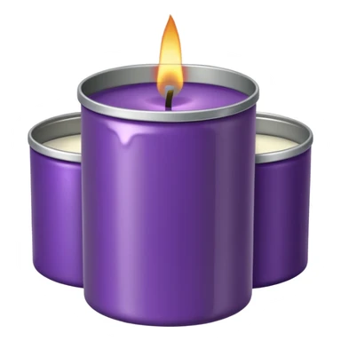 purple candle tin with decorative label sticker