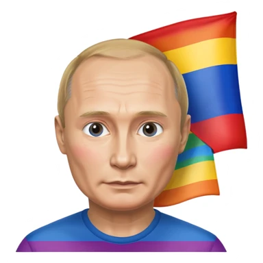 putin with pride flag sticker
