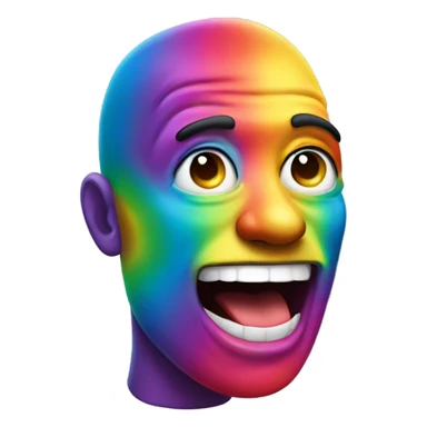 rainbow man with tongue out sticker