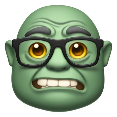 ogre with joke glasses & joke moustache  sticker
