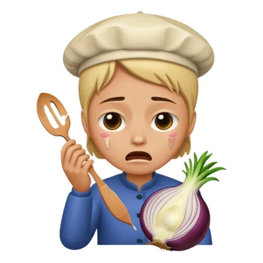 Crying with cutting onion ￼￼ sticker