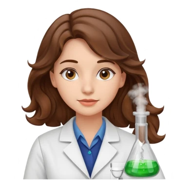 young women pharmacist studying science, wavy hair sticker