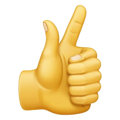 thumbs up hand, positive, yellow sticker