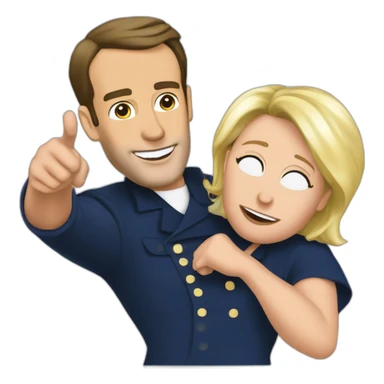Macron qui embrasse marine le pen sticker