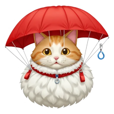 runny nose cat with red parachute sticker