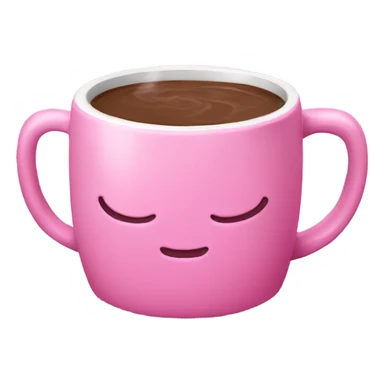 pink mug with hot chocolate sticker