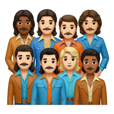 70s 80s men with long hair style  sticker