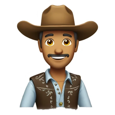 Vaquero con moño sonriendo sticker