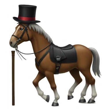 Horse in a suit with a top hat and a walking cane sticker