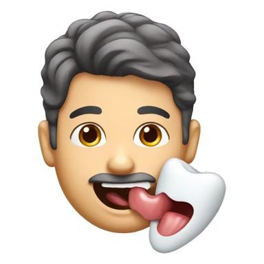 italian gay man kissing a tooth sticker