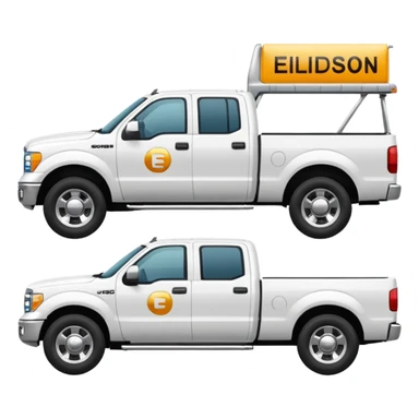 WHITE PICKUPTRUCK SIDE VIEW ELLISDON NAME ON TRUCK sticker