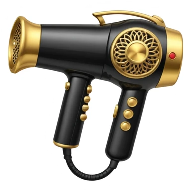 black blow dryer covered in jewelry sticker