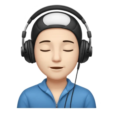 someone listing to music using headphones and closed his eyes and he is full of enjoyment sticker