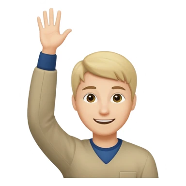 student raising hand sticker