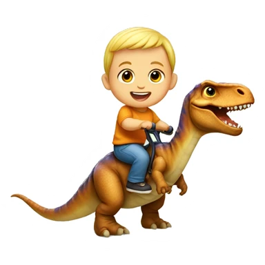 Baby riding dinosaur sticker