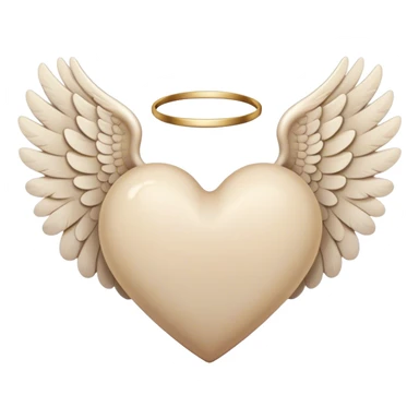 beige heart with angel wings sticker
