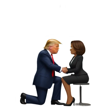 donald trump begging kamala harris  sticker