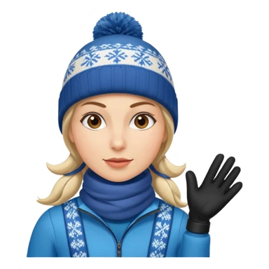 Woman Nordic ski sticker